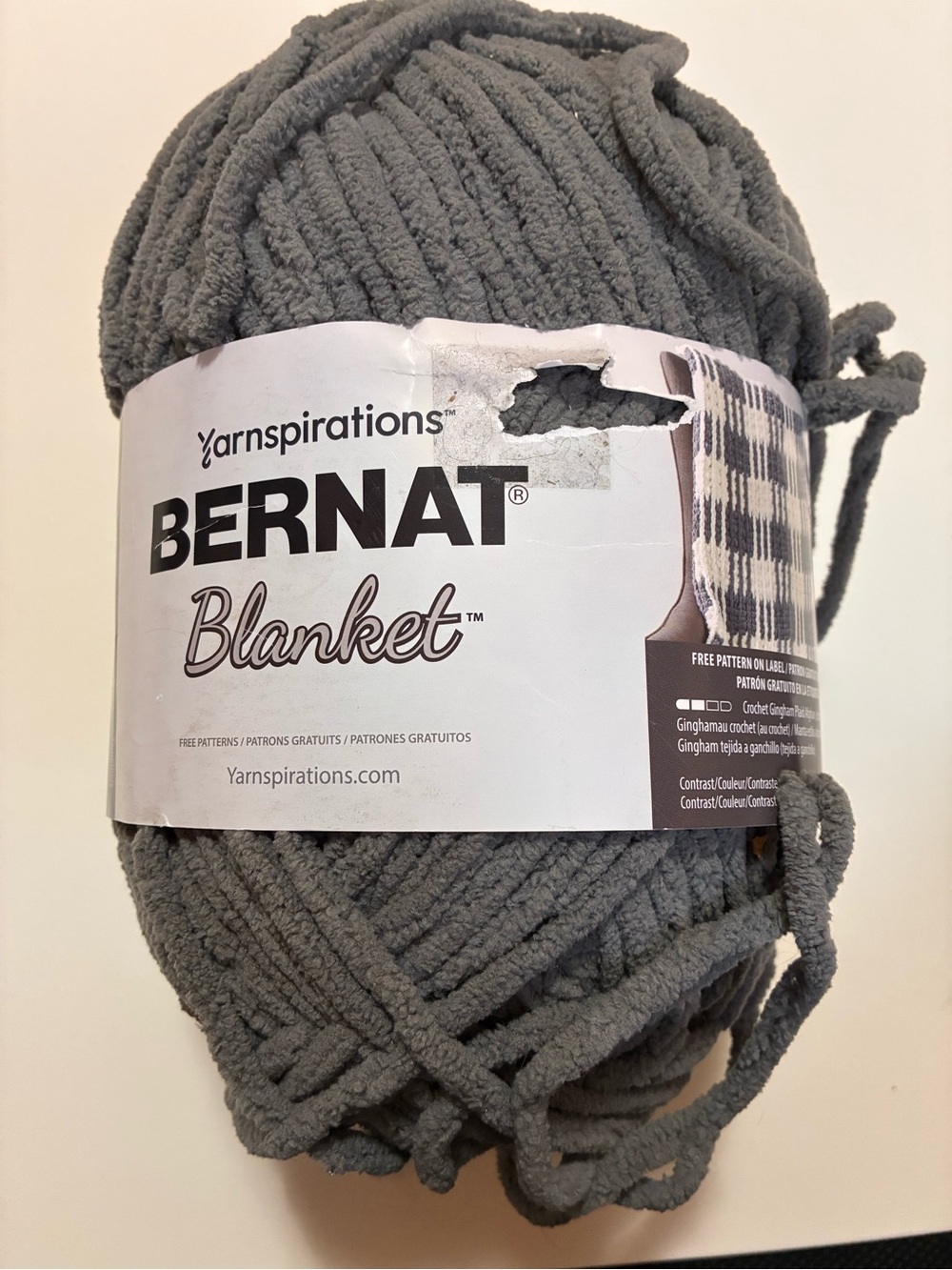 Blanket Plush Throw Yarn - Gray